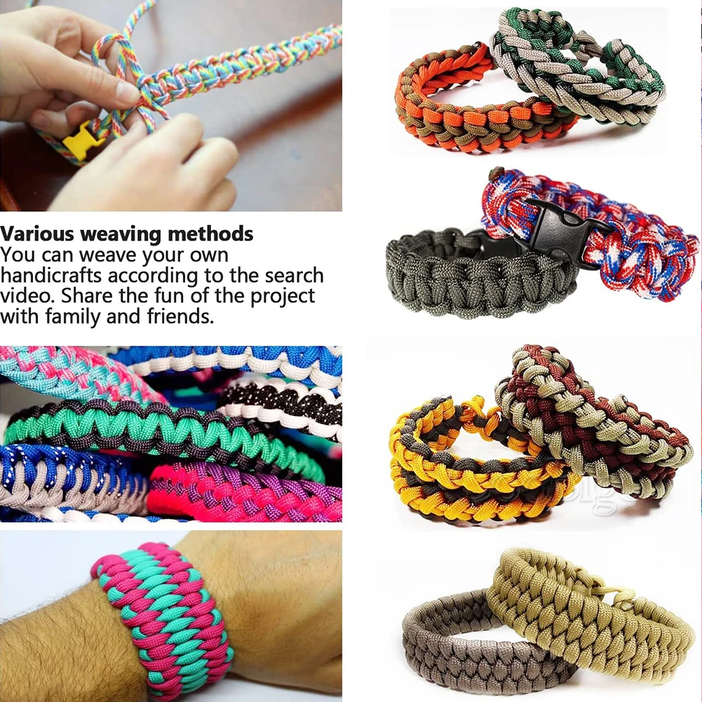 100ft 2mm Parachute Cord Rope String Line Lanyard One Strand Core for DIY Paracord Bracelet Jewelry Making Craft Accessories nylon cord