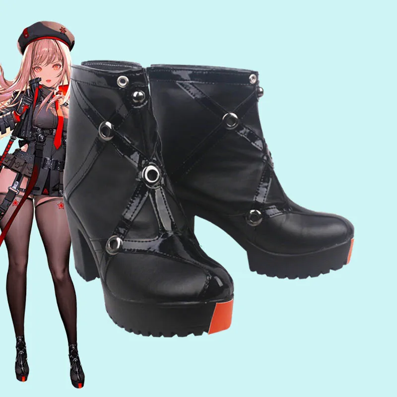 

NINIKKE The Goddess of Victory Rapi Cosplay Shoes Shoes Rapi PU Leater Boot for Women Girl