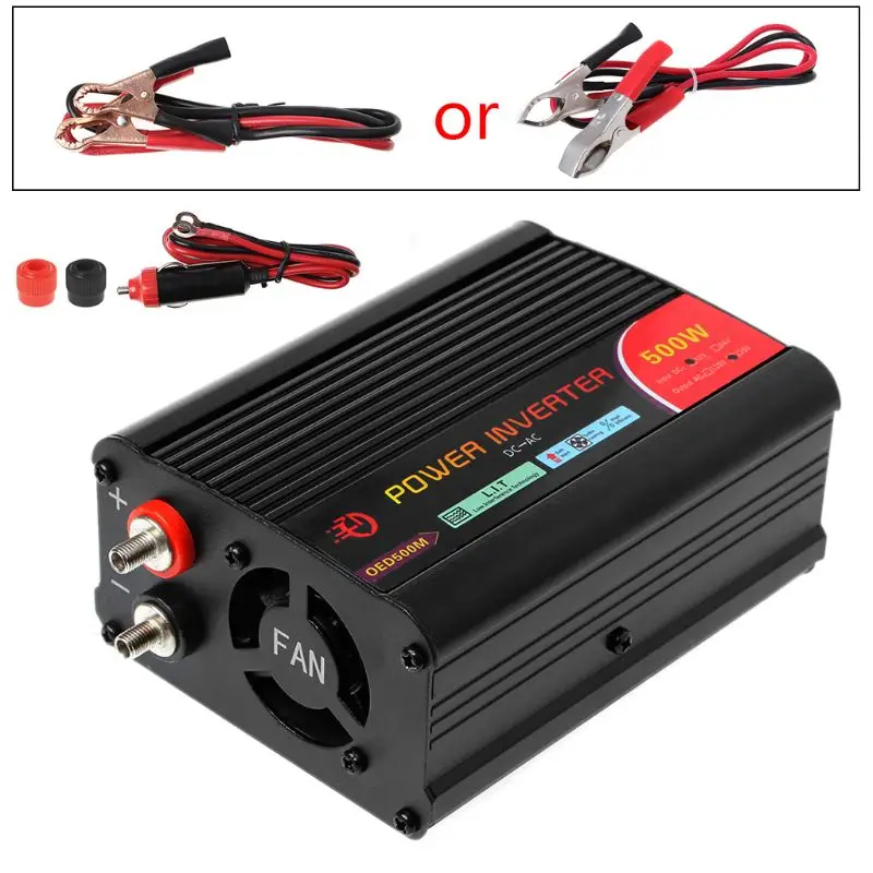 

090E 500W Car Power Inverter for DC 12V 220V Converter Auto USB Outlet Ada