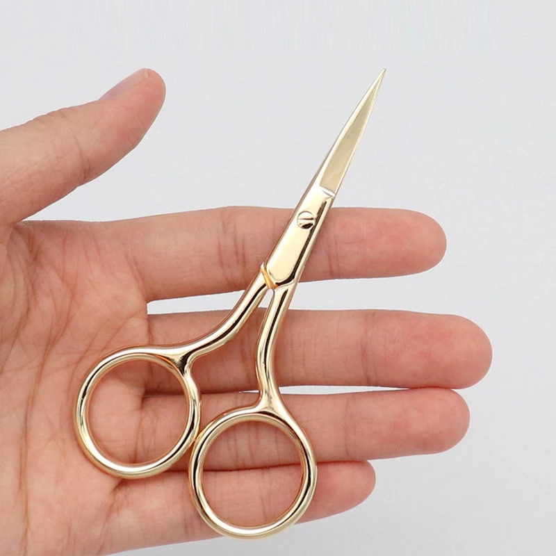 European-style Makeup Compact 9CM Stainless Steel Scissors Professional Small Nail Tools Eyebrow Nose Hair Cut Manicure