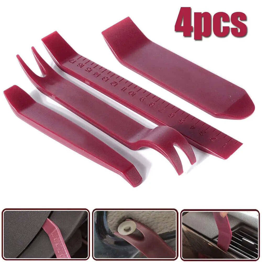 4pcs Car Door Plastic Trim Panel Clip Dash Radio Audio Interior Removal Disassembly Tool Accessories Kit