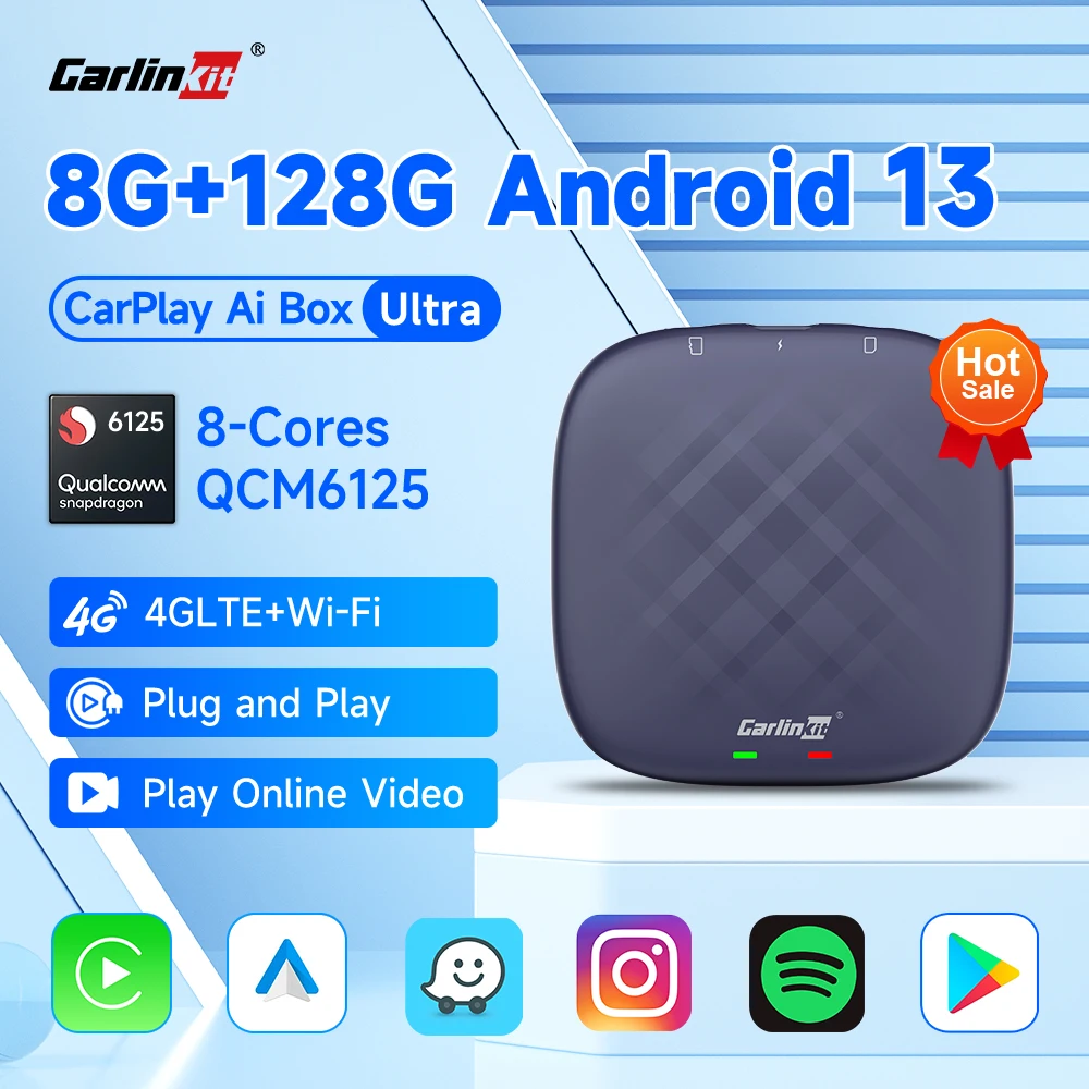 Carlinkit 4+64GB Android 13 Wireless Carplay Android Auto Multimedia Player  Box