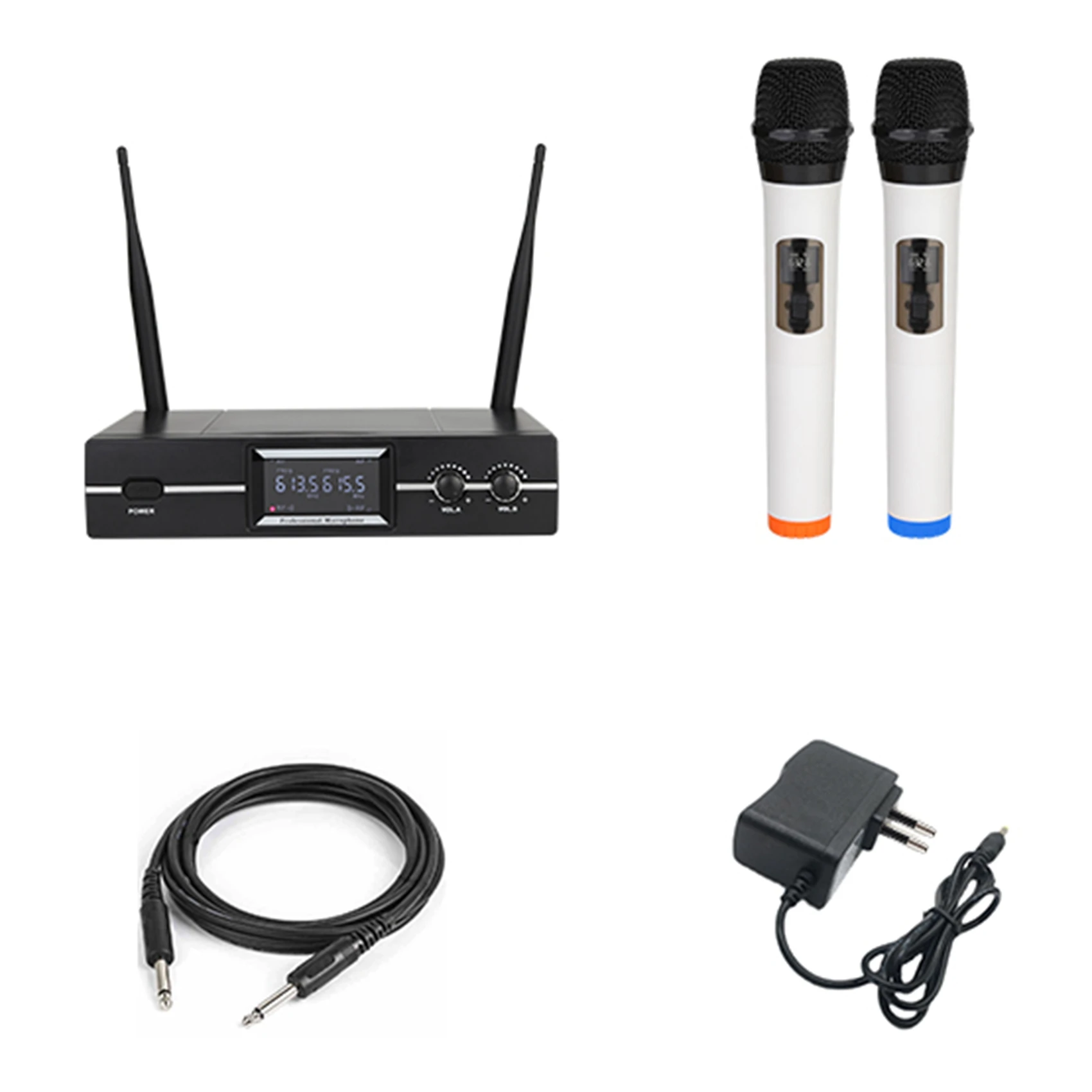 

Wireless Microphone 1 Drag 2 Microphone VHF Professional Handheld Mic for Party Karaoke Church Show Meeting EU Plug