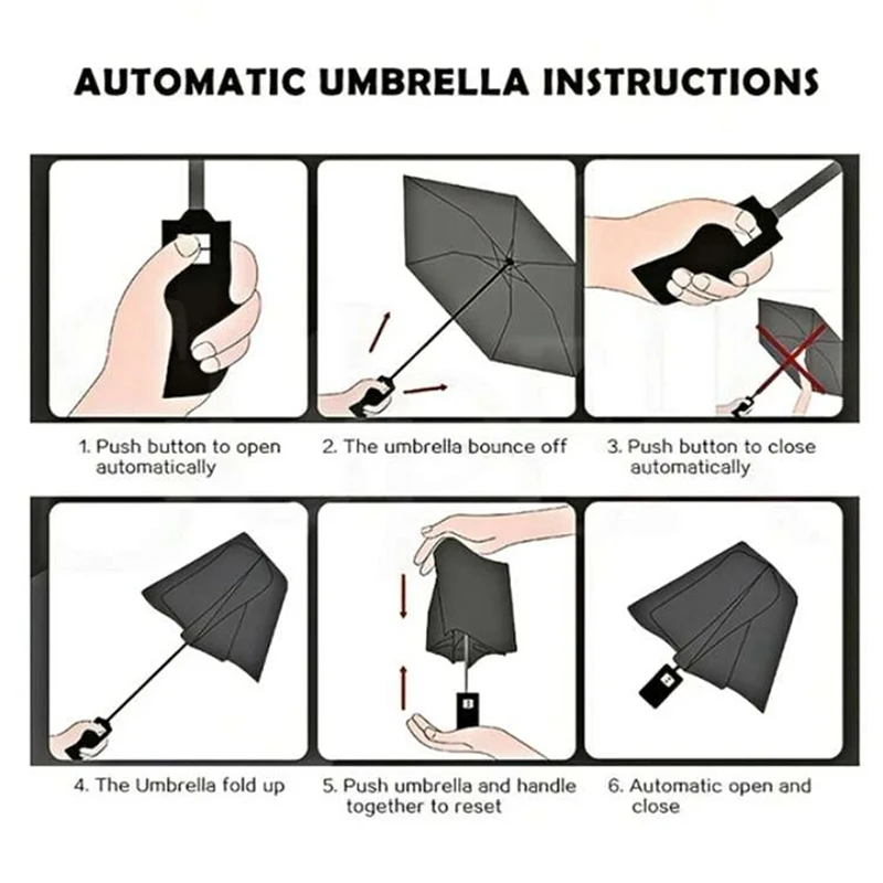 Transparent Foldable Automatic Umbrella For Women Windproof Outdoor Travel Rain Three fold Umbrellas