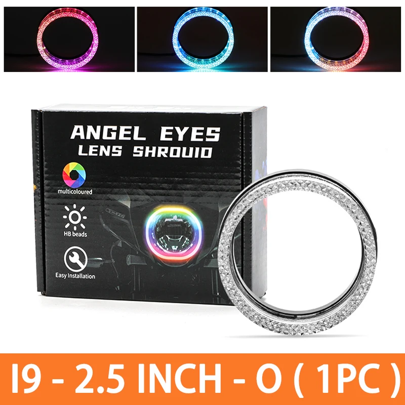 ตัวเลือกสินค้า ไฟหน้า LED ขนาดใหญ่ 2.5/3 นิ้ว พร้อมวงแหวน RGB ควบคุมผ่านแอพ