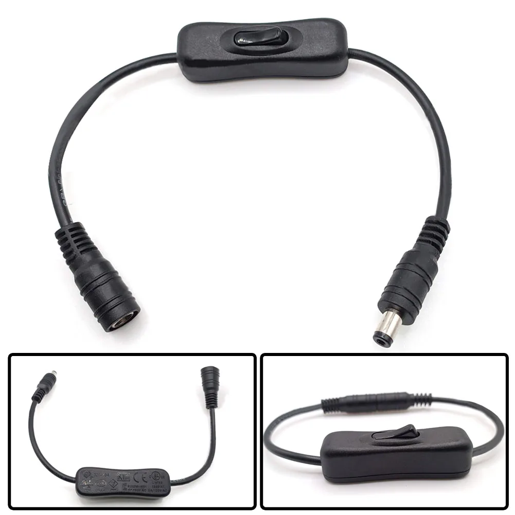 Description Picture 4 of itemDC 12V Inline Rocker Switch On Off With Female Male Power Cable 5.5x2.1mm DC Connector Switch For CCTV LED Strip Light