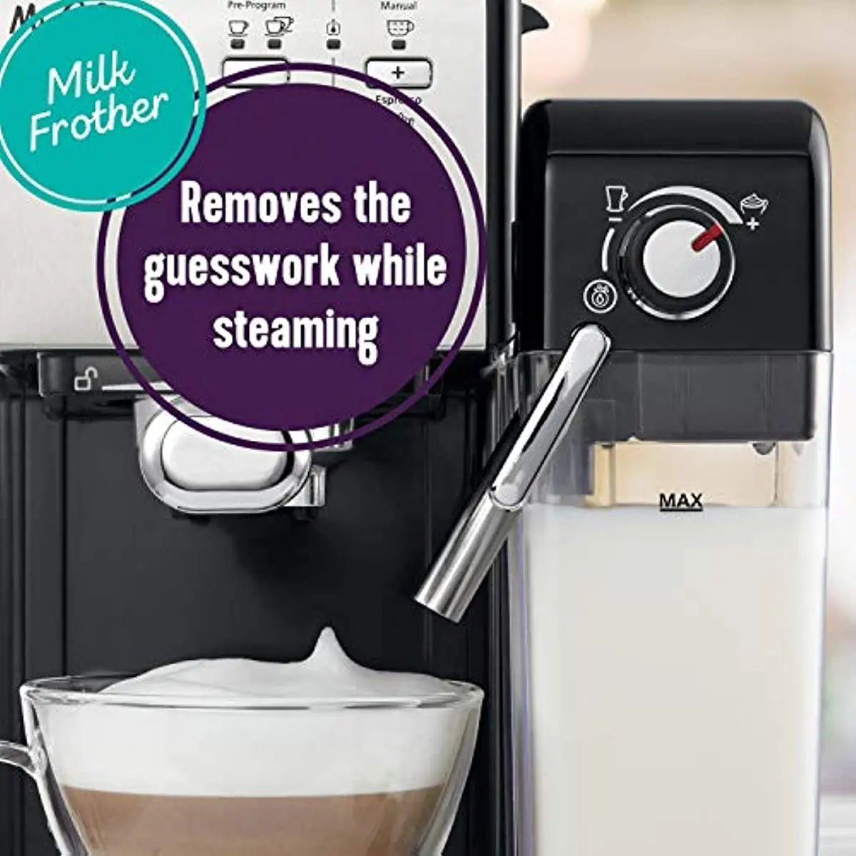  MUMUJJ Máquina automática de café expreso, cafetera automática  de capuchino con espumador de leche para preparar bebidas calientes (color  negro) : Hogar y Cocina