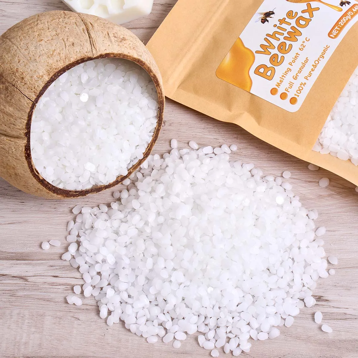 Pure White Beeswax Granules 3