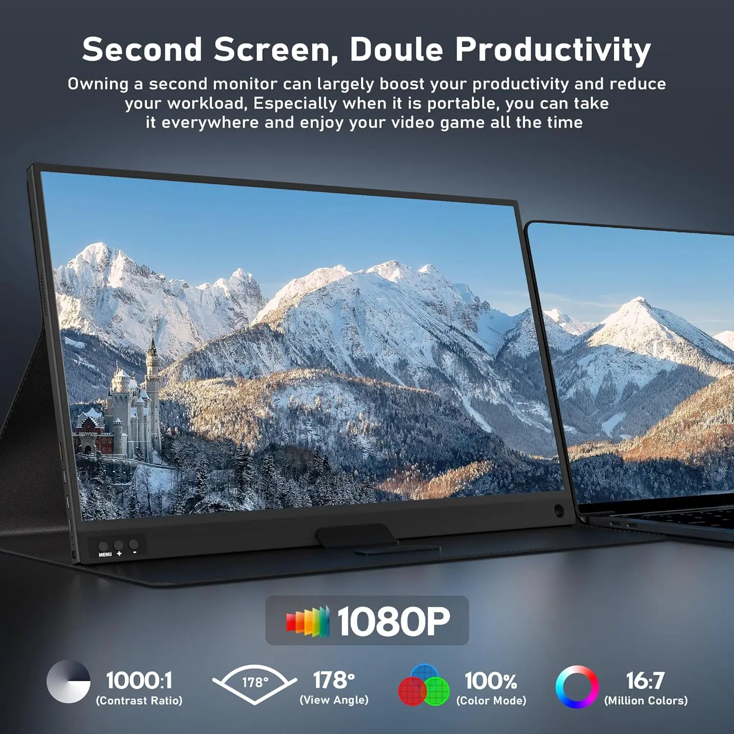 15.6 ġ FHD ޴ , PC Ʈ Xbox Switch PS4/5 ޴, 1920x1080P HDR 100% sRGB 250Nit IPS A + ȭ  ÷