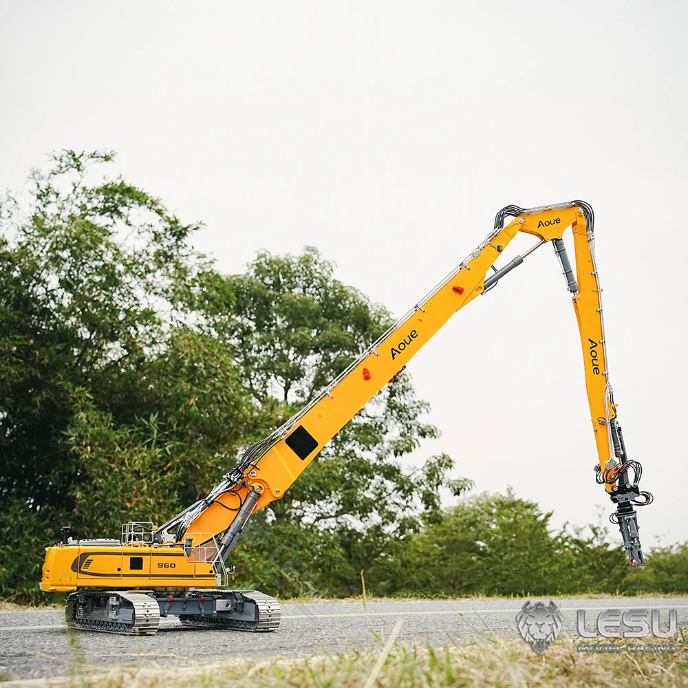 Heavy Machine 1/14 LESU R960 Digger Car RC Full Hydraulic Demolition Excavator Painted Finished Digger Truck Vehicle Model Toys 5