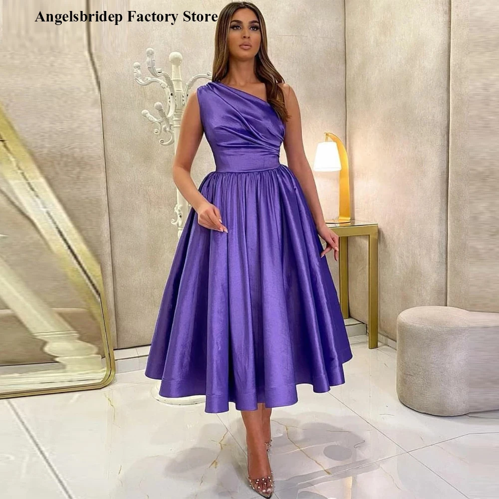 

Angelsbridep 2STORE, женское платье на одно плечо, ТРАПЕЦИЕВИДНОЕ короткое вечернее платье, Длинные саудовские юбки