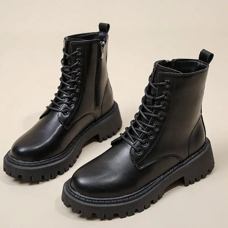 Waterproof Winter Snow Boots Women 2024 Plus Velvet Thick Cotton Women Shoes Black Leather Warm Platform Women's New Ankle Boots