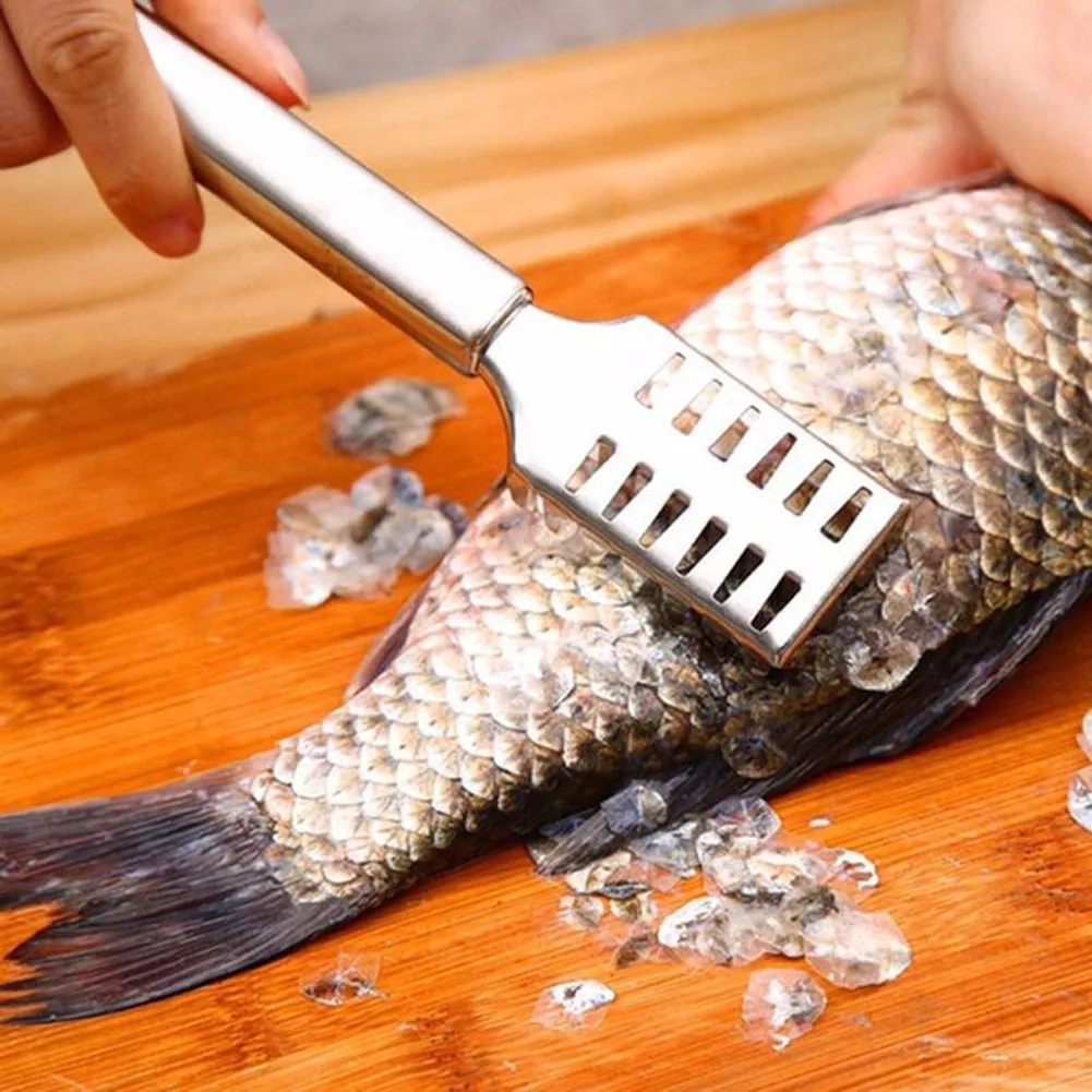Stainless Steel Fast Cleaning Fish Peeler Scale Remover Seafood Crackers Fish Scaler Cleaner Planet Skin Brush Scraper Tool