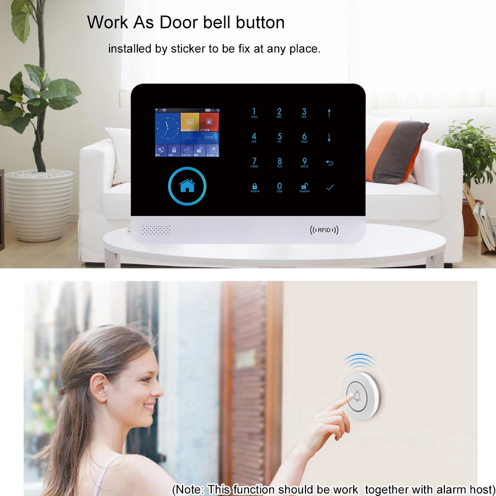 Wofea New One Key Emergency SOS Button Alarm Button Wireless Panic Door Bell For Alarm System