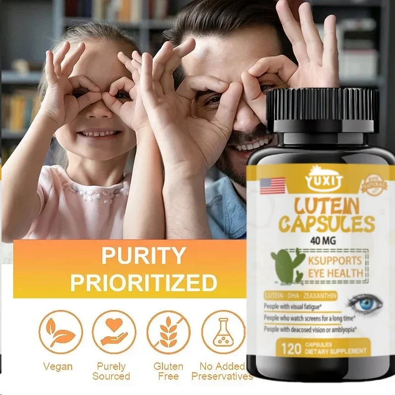YUXIT Natural Treasure Lutein Pill, Eye Health Supplement And Vitamin, Supports Visual Health, 40mg