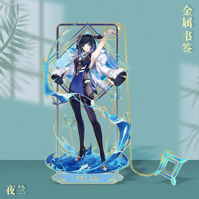 Genshin Impact Furina Neuvillette Yelan Nilou Kokomi Sigewinne Mu © Metal Hollow Bookmark 8.5x3.5cm Quaste Bookmark Badge – Detail 5