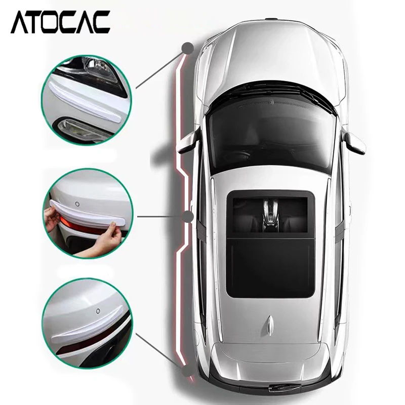 Set of 4 Car Bumper Guard Strips - PVC Door Edge Protection & Anti-Scratch Trim for Front and Rear Corners