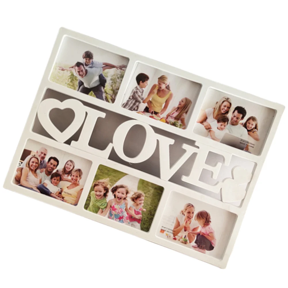 

Love Collage Picture Frame Wall Hanging Photo Frame Inch Picture Display Keepsake Frame for Wedding Nursery Home Decor White