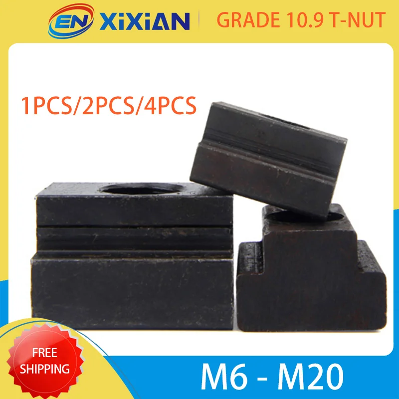 

T nut 1pcs/2pcs/4Pcs M6 M8 M10 M12 M16 M18 M20 DIN508 Black Finish Grade 10.9 Carbon Steel T-Slot Nut Tapped Through Slot T-nut