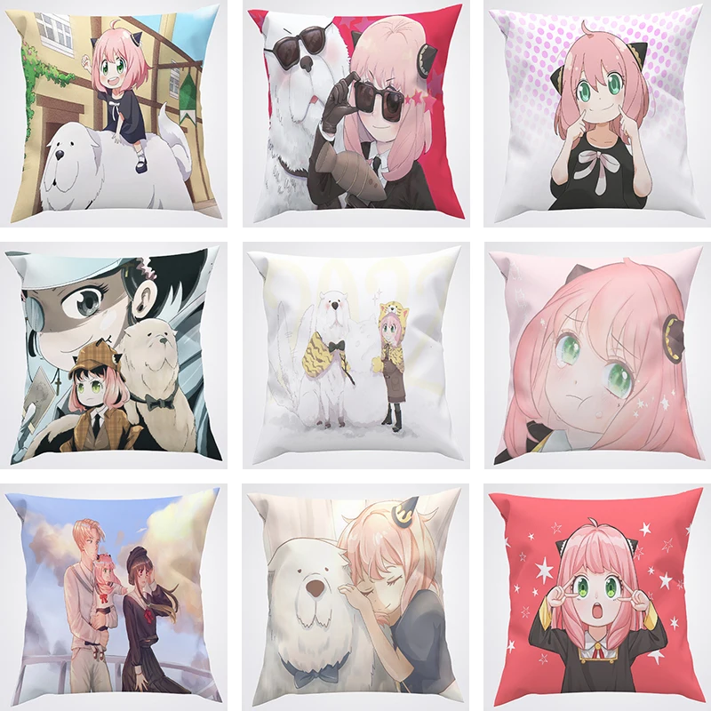 

Spy X Family Pillow Covers Decorative Cushions Cover for Sofa Pillowcase 40x40 Fall Decor Sleeping Pillows Car Decoration 45x45