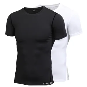 Men's Tight Short Sleeve T-shirt Running Training Breathable Tops Quick Drying Men's Lightweight Clothing  Military T-shirts