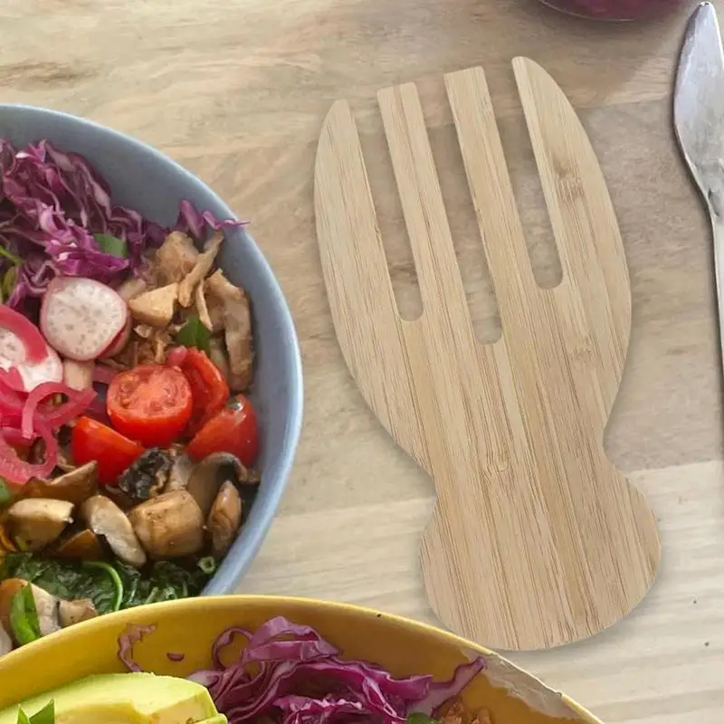 Salad Claws 2pcs Wooden Salad Claws For Serving Creative Kitchen Tool With Smooth Surfaces Hand Grinding Hand For Kitchen