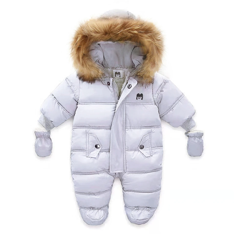 NewBorn Baby Super Keep Warm Winter Clothes Toddler Jumpsuit Hooded Inside Fleece Girl Boy Clothing Overalls Children Outerwear