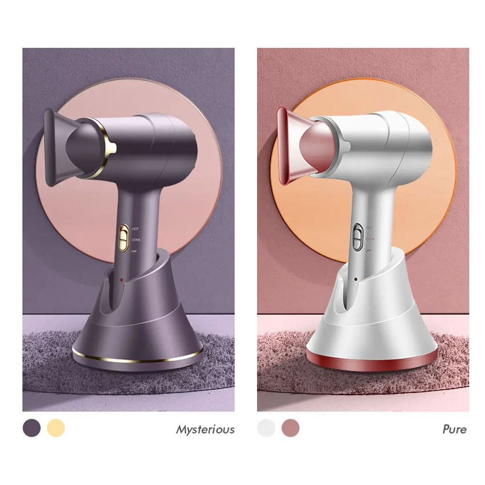 Portable Wireless Hair Dryer Household Rechargeable Wireless Hot/Cold Wind  Professional Blow Dryer Outdoor/Travel Negative Ions 4