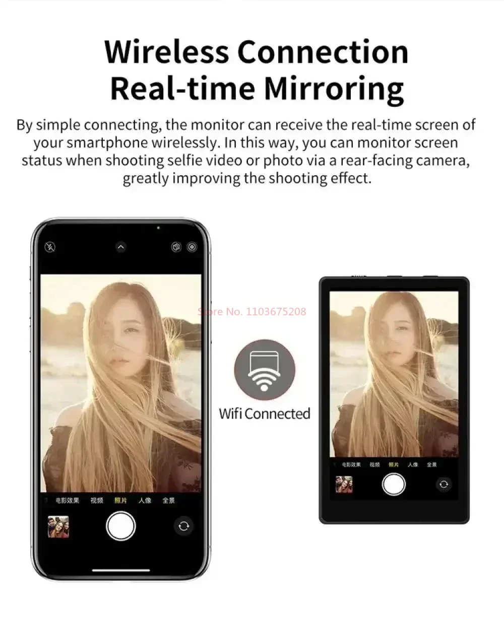 Kingma 스마트폰 브이로그 셀카 모니터 스크린, 마그네틱 휴대폰 후면 카메라 사용, 셀카 브이로그 라이브 스트림, 안드로이드 아이폰