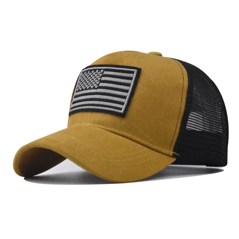  - Summer Men's Black Baseball Cap Two-tone Stitching Cotton Breathable Wicking Mesh Trucker Hat Male Sport Mesh Brand