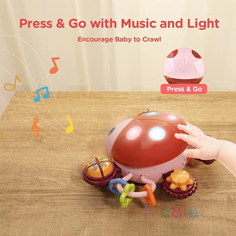 Baby Toys 0 6 12 Months Press Go Musical Crawling Baby Toys 12 18 Months Toys with Light Sound Toy Toddler Interactive Toys Gift 5