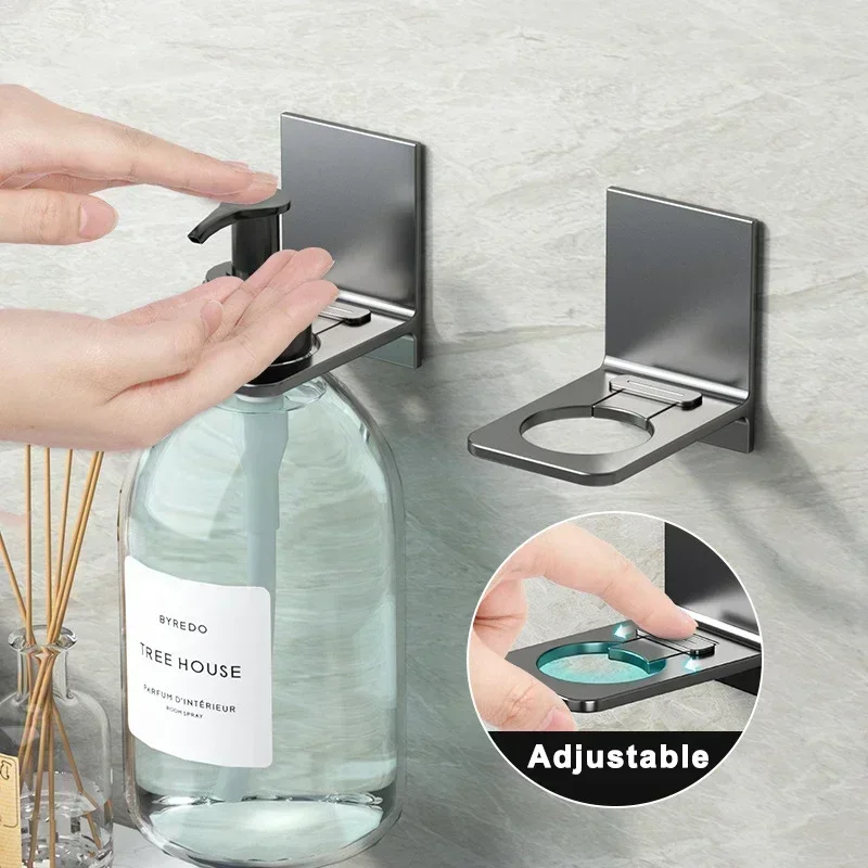 Adjustable Aluminum Shower Rack, No Drill Wall-Mounted Hanger for Shampoo, Soap & Gel Bottles, Universal Bath Organizer 3