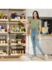 ROOMTEC Pull Out Cabinet Organizer with Full Extension Rail Slides Pull Out Shelf for Kitchen Cabinet Pantry Beveled 8" 2