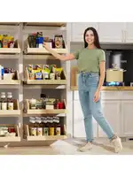 ROOMTEC Pull Out Cabinet Organizer with Full Extension Rail Slides Pull Out Shelf for Kitchen Cabinet Pantry Beveled 8" 2