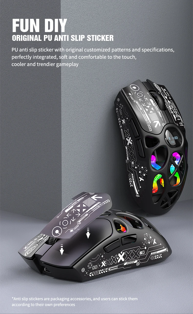 XUNFOX Wireless 2.4g Mouse Lightweight Competitive Game Mouse Charging Bluetooth Three-mode 1K Return Rate 12000DPI Computer