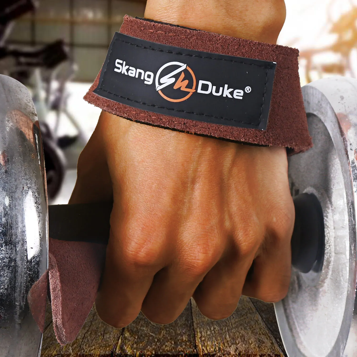 Leather Weightlifting Wrist Strap with Neoprene Cushioned Wrist Padded for Deadlifts Powerlifting Bodybuilding Strength Training 6