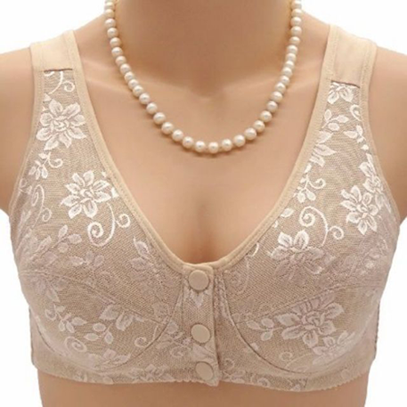 Women Front Button Bra Large Size Brassiere Mother's Cotton Wireless Bras Anti-sagging Gathered Underwear Ð±ÑÑÑÐ³Ð°Ð»ÑÑÐµÑ Ð¶ÐµÐ½ÑÐºÐ¸Ð¹