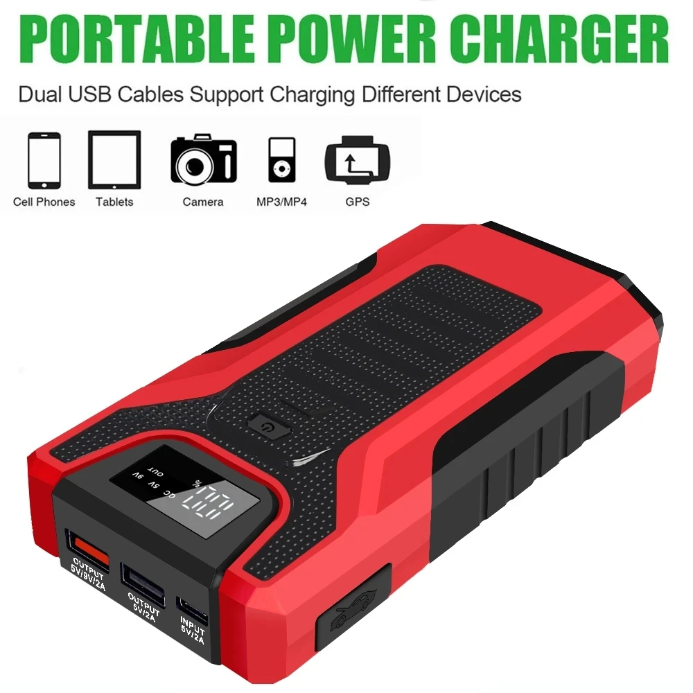 GKFLY Tragbare Auto Start Gerät Starthilfe Kabel Tragbare Power Bank Benzin  Diesel Auto Batterie Booster Ladegerät