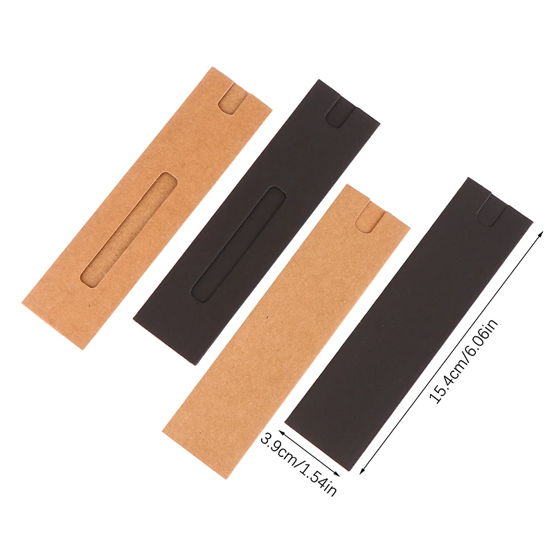 10Pcs 펜 상자 선물 슬리브 포장 단일 분수 홀더 파우치 볼펜 골판지 빈 케이스 크래프트 종이 펜 슬리브
