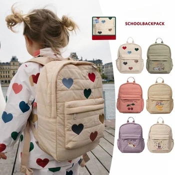 Zaino per bambini con ricamo a fumetti Zaino per asilo per 3-6 anni Zaino leggero a doppia spalla per bambini impermeabile