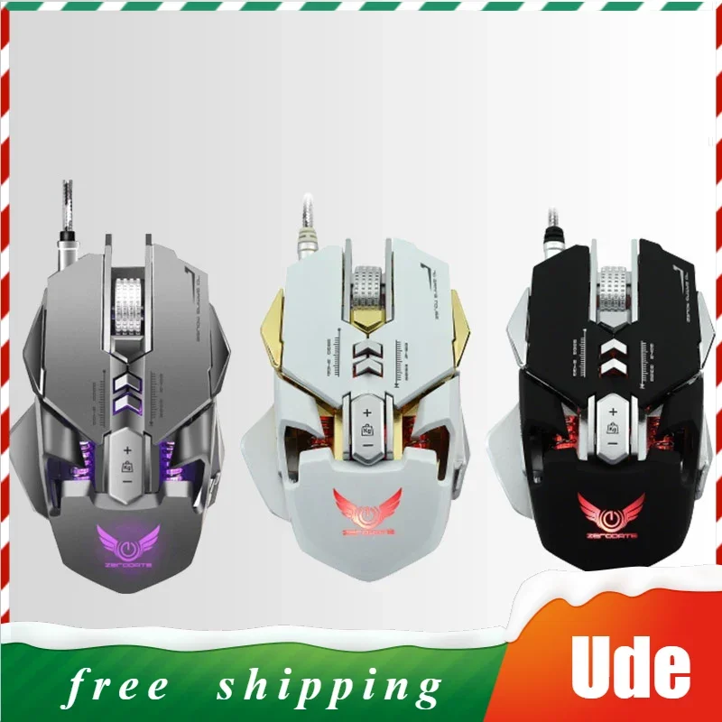 

Zerodate X300gy Mechanical Mouse Wired Chicken Gaming 3200dpi USB 7 Macro Definition Backlit Computer Peripheral Esports Mouse