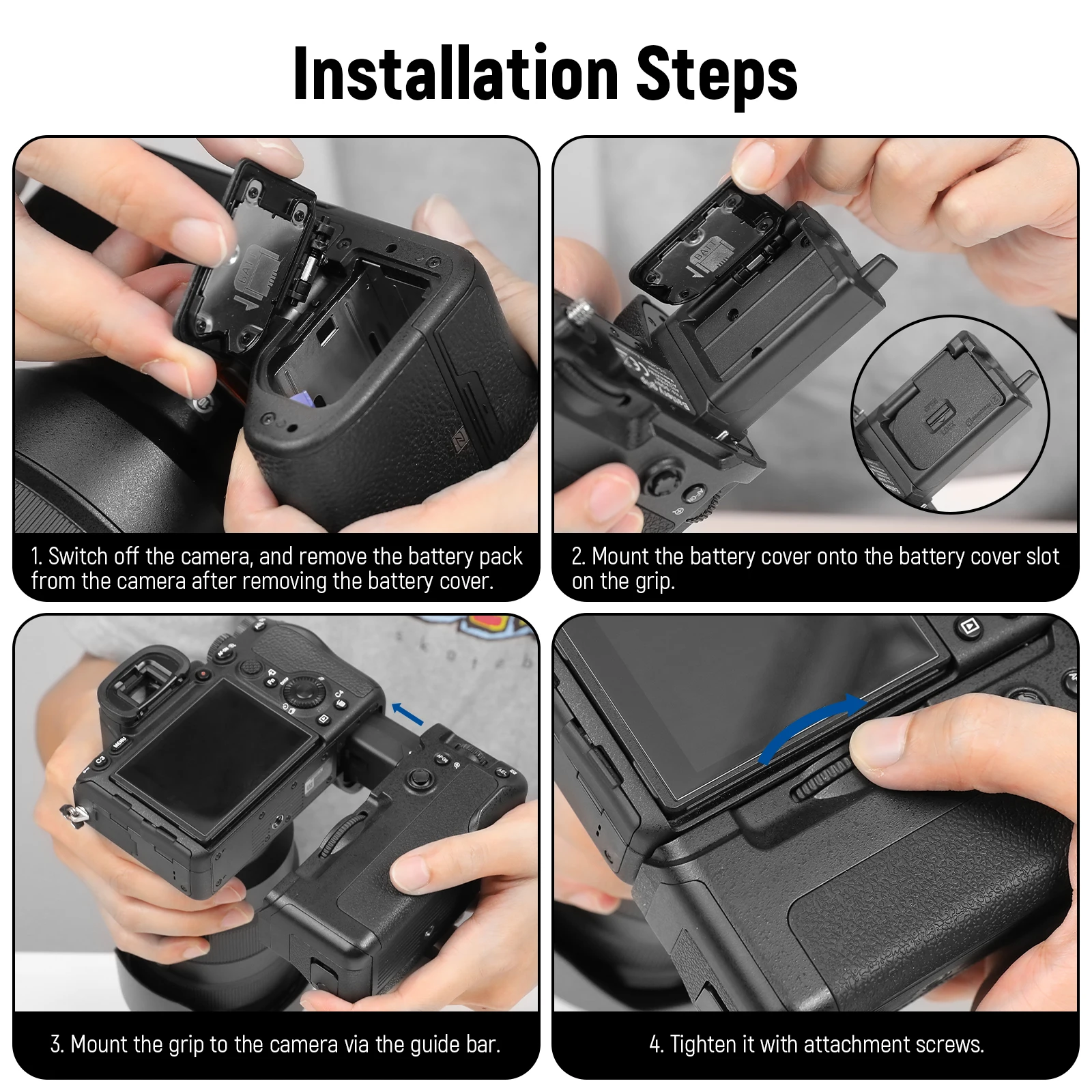 NEEWER Vertical Battery Grip,Replacement for VG-C4EM Compatible with Iconic Brand A7R V A7R IV A9 II A7 IV A7S III A1 Cameras BG A7IV