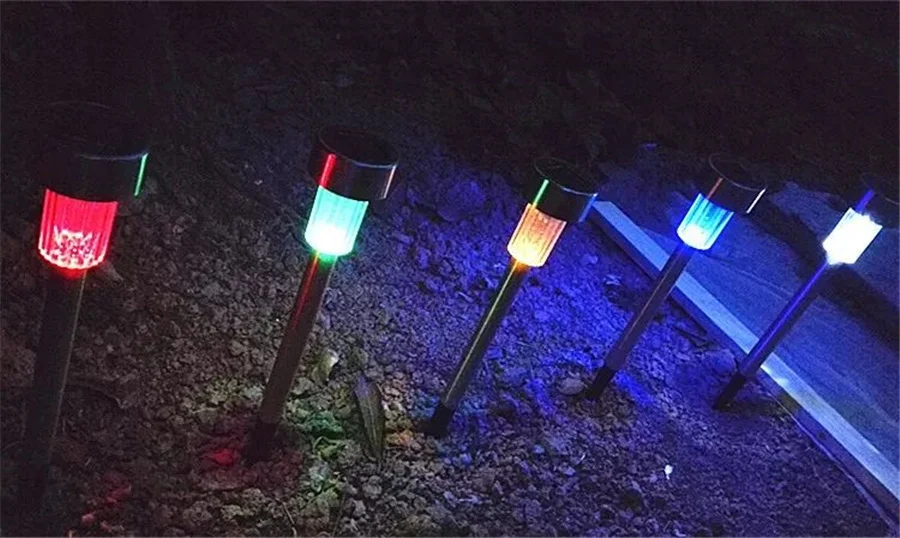 Pces ao ar Solares à Prova Decorações para Gramado Livre Luzes Dstainless Água Inoxidável Solar Jardim Caminho Paisagem Luz - Pátio Quintal Passarela 10 Led 8 solares à prova dstainless água inoxidável solar