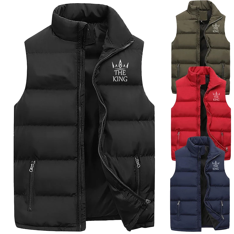 

High quality vest down jacket Winter fashion printed down vest jacket Men's sleeveless cotton vest Outdoor warm down jacket