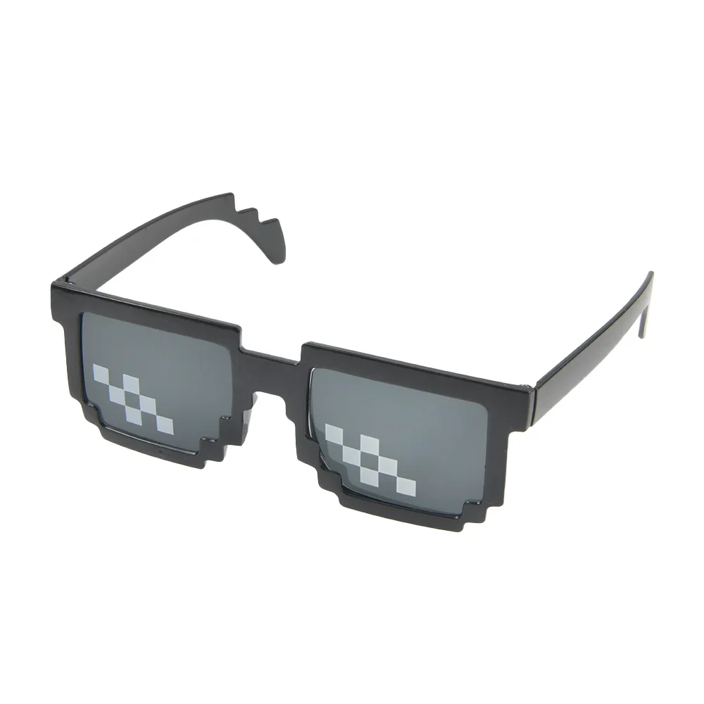 Funny Sunglasses Pixelated Men Women Party Eyeglasses Mosaic Glasses Flat Sunglasses