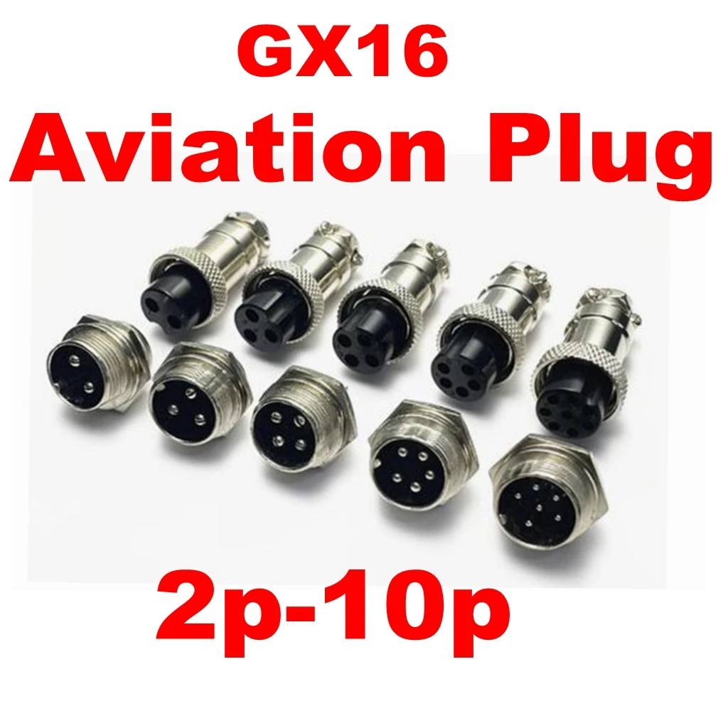 1pcs GX16 2 3 4 5 6 7 8 9 10 ขาเชื่อมต่อชายหญิง Butting สายไฟวงกลมการบินปลั๊ก SOCKET 1