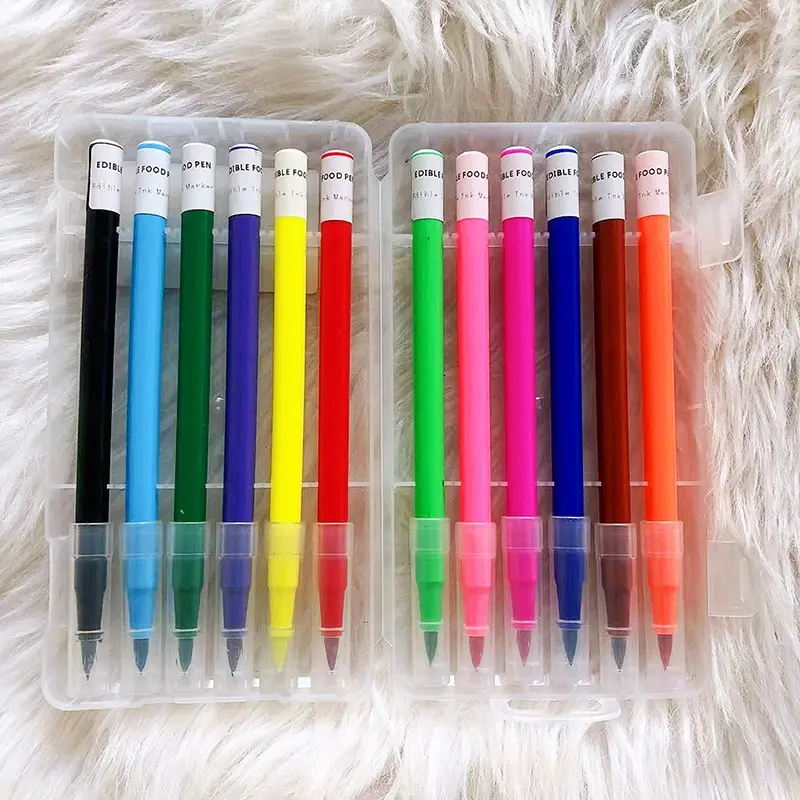 Edible Ink Markers Pigment Pen Brush Food Coloring Pen For Drawing Biscuits Fondant Cake Decorating Tools Cake DIY Baking Tool Cake Decorating Tools