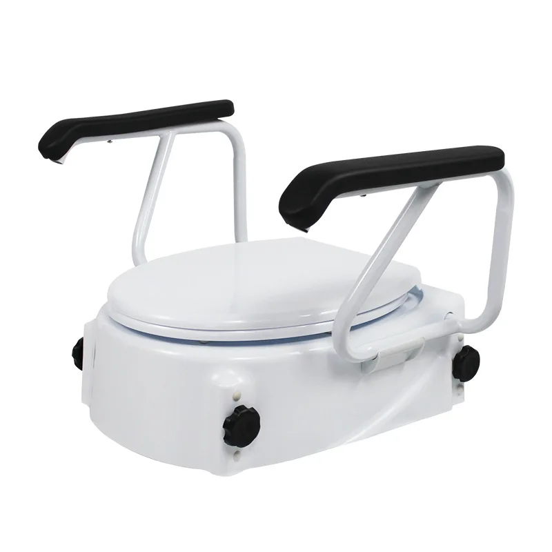 Fixed elder people hdpe portable bidet Armrest elevated commode Raised Toilet Seat 4
