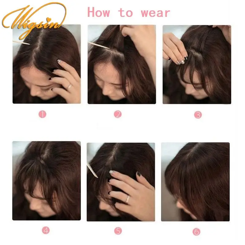 Hair Bangs WIGSIN Synthetic Air Bangs Hairpiece Women Mini Fake Bangs Black Brown Hairpiece Extension For Girls