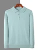 100% Mink Cashmere Jacket Men's POLO Collar Pullover 2024 Spring Autumn New Knitted Tops Casual Loose Large Size Men's Shirts 5
